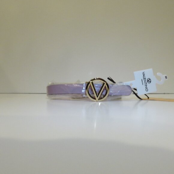 Valentino Monogram Logo Leather Belt size M color Lilac